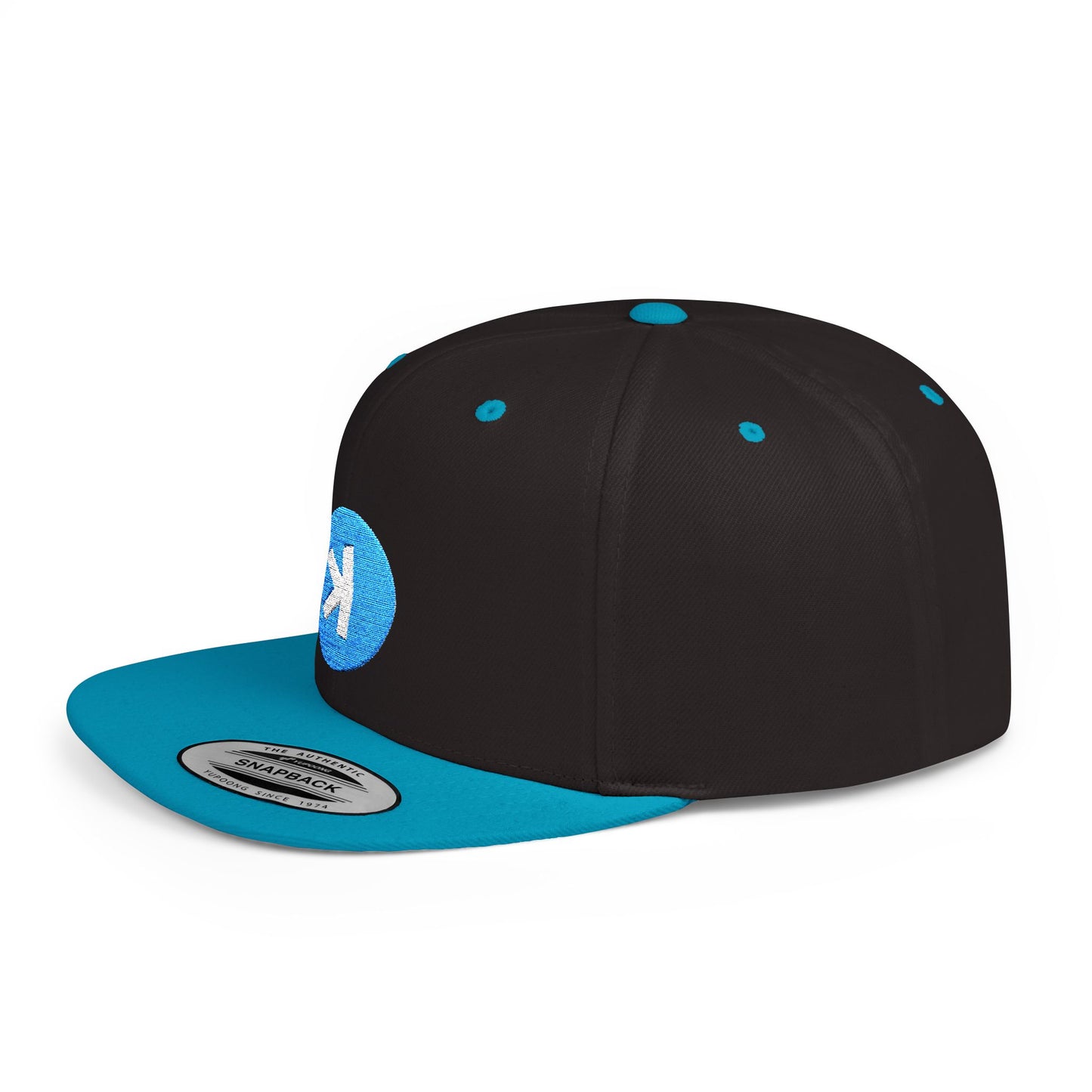 Minimalist Flat Bill Snapback Hat - Kaspa Logo