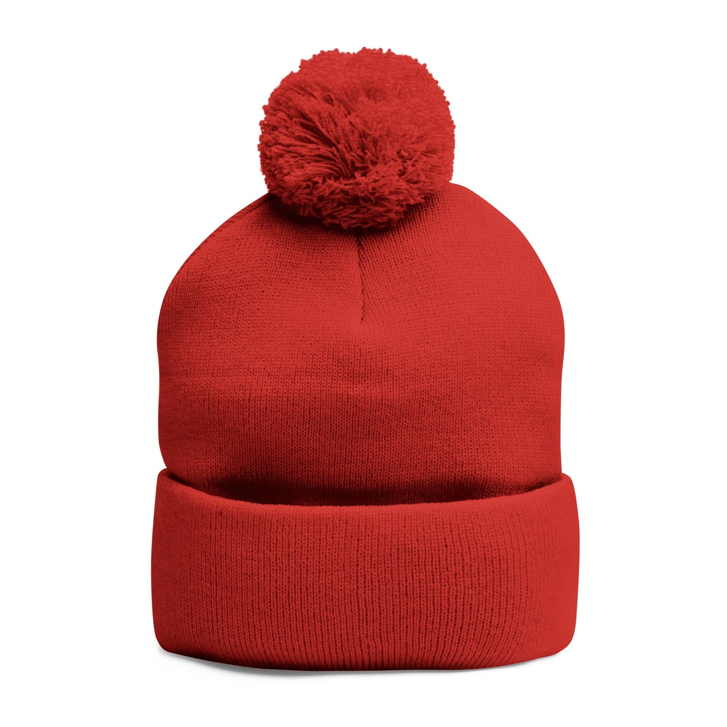 Cozy Pom-Pom Knit Cap with Embroidery - Kaspa Logo